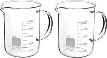 Messbecher 2er Set Borosilikatglas 500 ml, Griff, Skala, Laborqualität