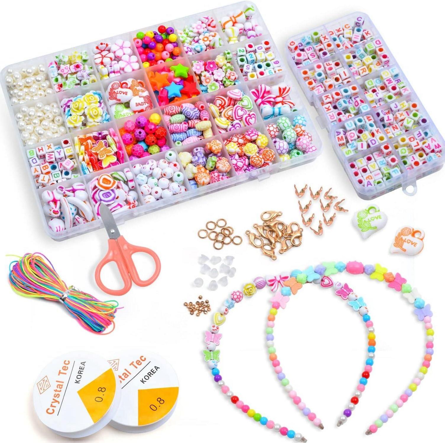 Kinder Perlen Armbänder DIY Schmuck Bastelset Mädchen Kreativ 24