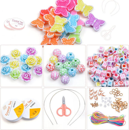 1200 Kinder Perlen Set Auffädeln Armbänder DIY Schmuck