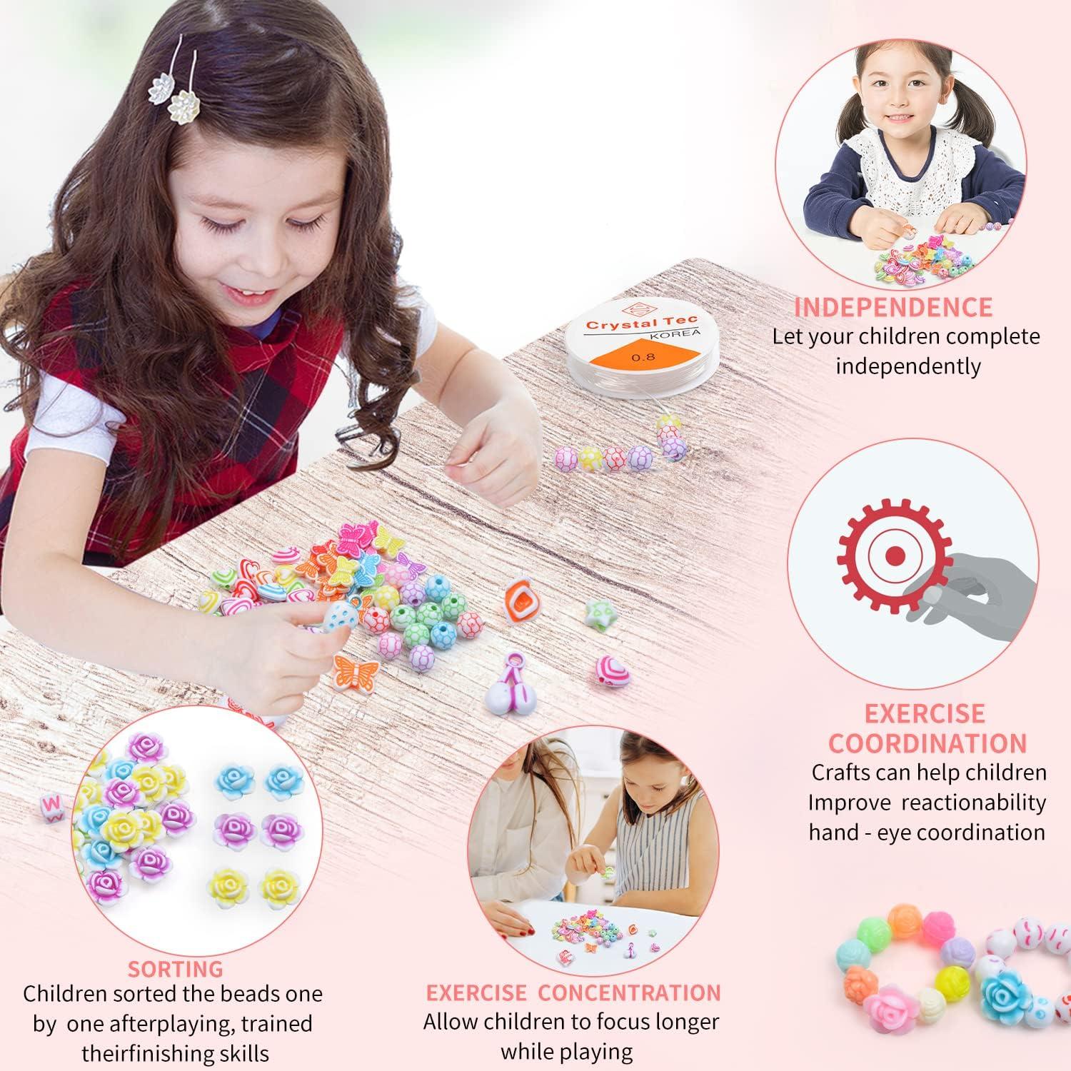 Kinder Perlen Armbänder DIY Schmuck Bastelset Mädchen Kreativ 24