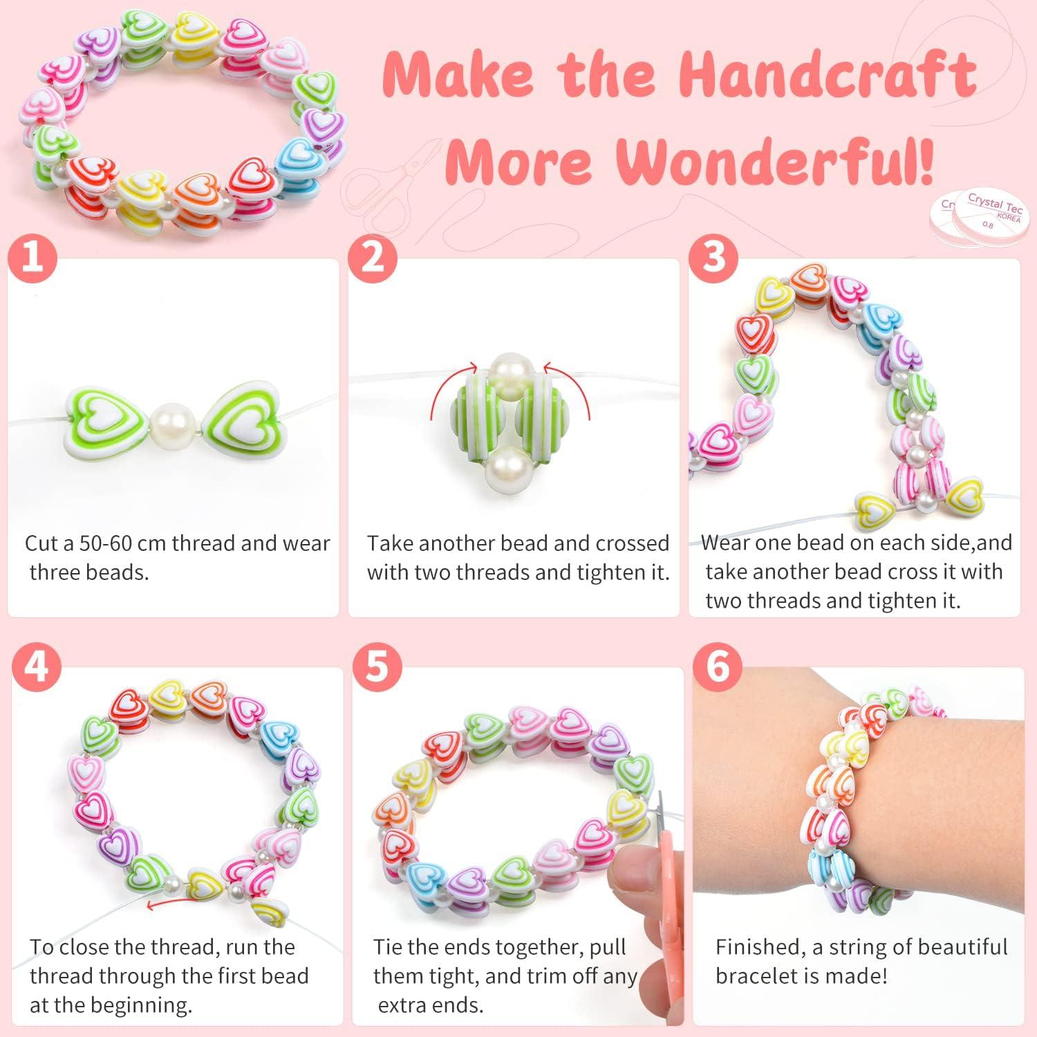 1200 Kinder Perlen Armband Bastelset Mädchen DIY Schmuck Making Kit Craft Geschenk