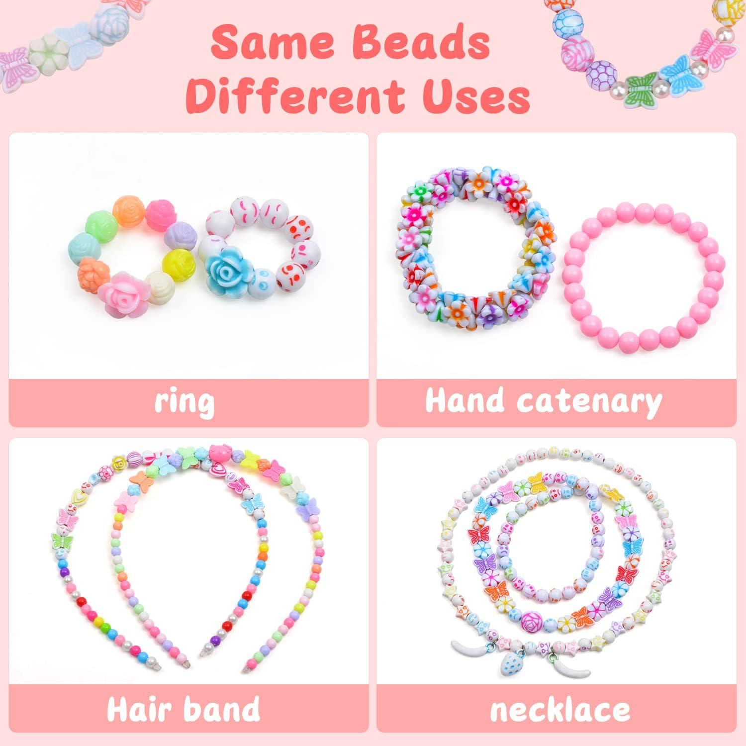1200 Kinder Perlen Auffädeln Armbänder DIY Schmuck Basteln Mädchen Kreativ Set