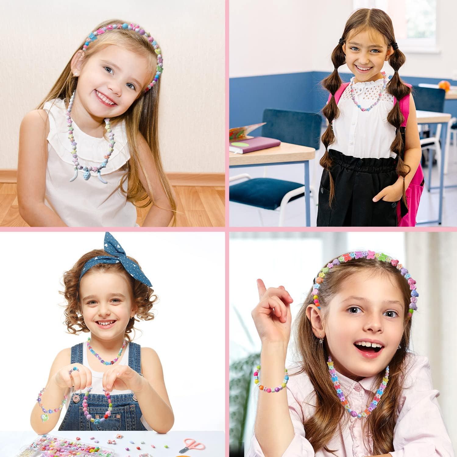 1200 Kinder Perlen DIY Set Armbänder Basteln Mädchen Kreativ Craft