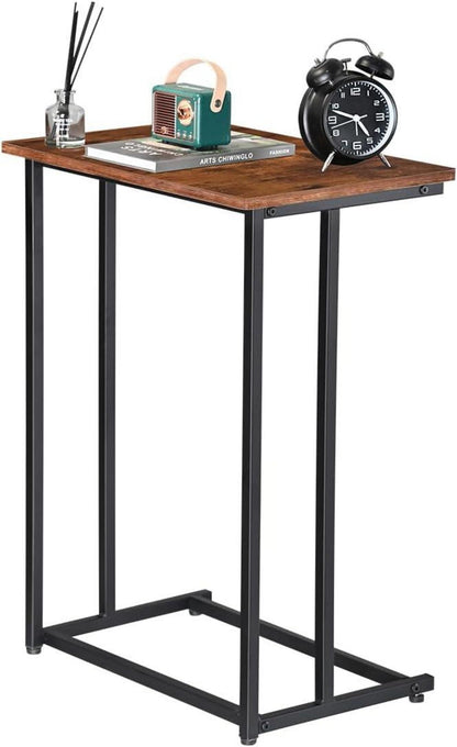 Beistelltisch C-Form Vintagebraun Laptop Kaffee 49 x 33 x 68 cm