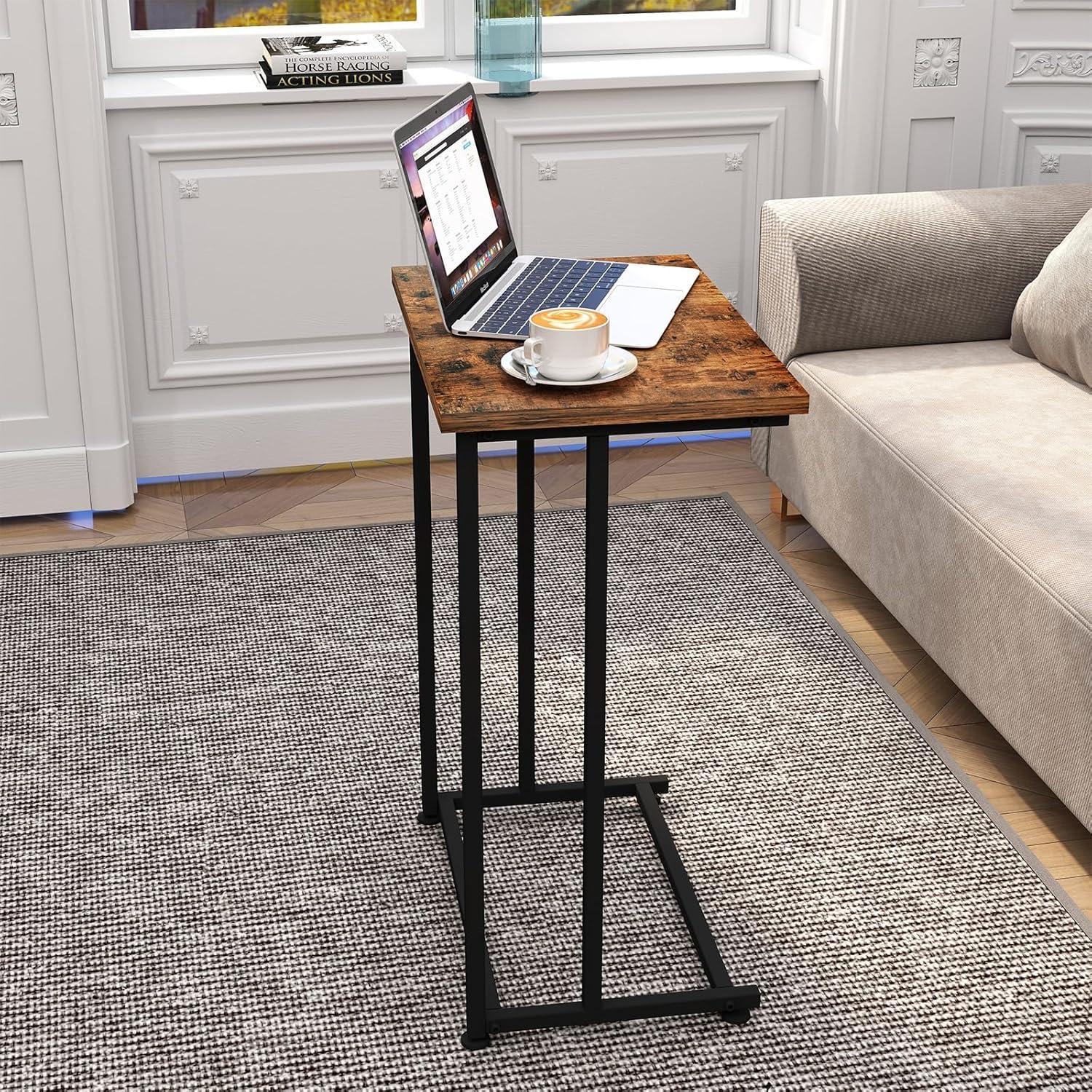 Beistelltisch C-Form Kleiner Sofatisch Kaffeetisch 49x33x68cm