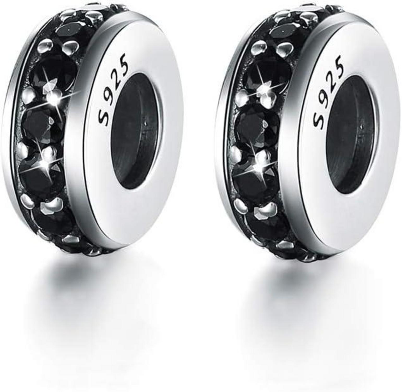 GW 2pcs S925 Silber Bead Charm Spacer Stopper für Snake Chain Armbänder