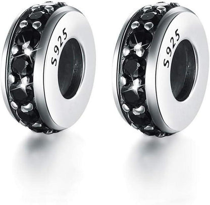 GW 2pcs S925 Silber Bead Charm Spacer Stopper für Snake Chain Armbänder
