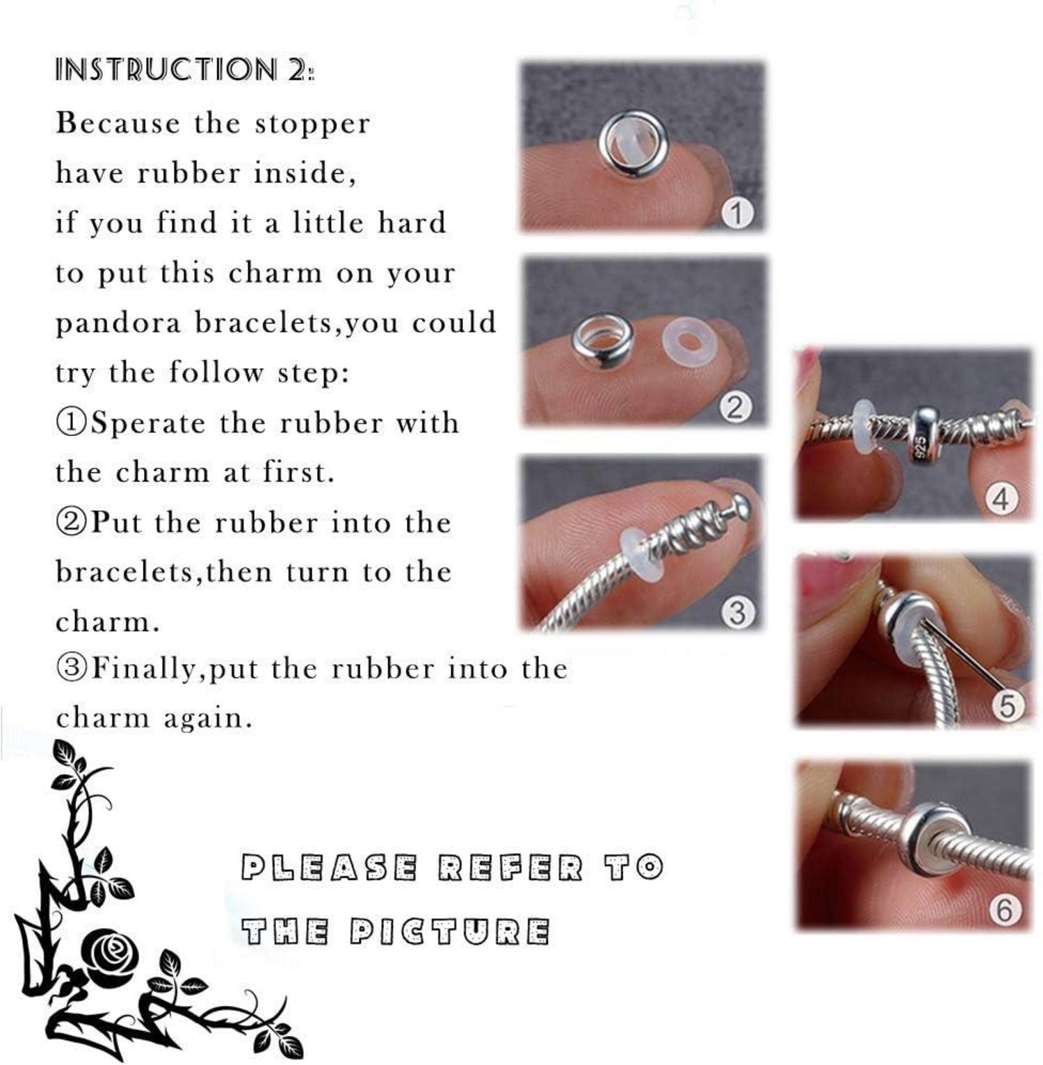 GW 2pcs S925 Silber Bead Charm Spacer Stopper für Snake Chain Armbänder