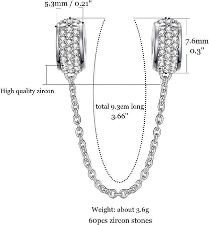 GW S925 Silber Gummi Spacer Stopper Bead Charm für Armbänder