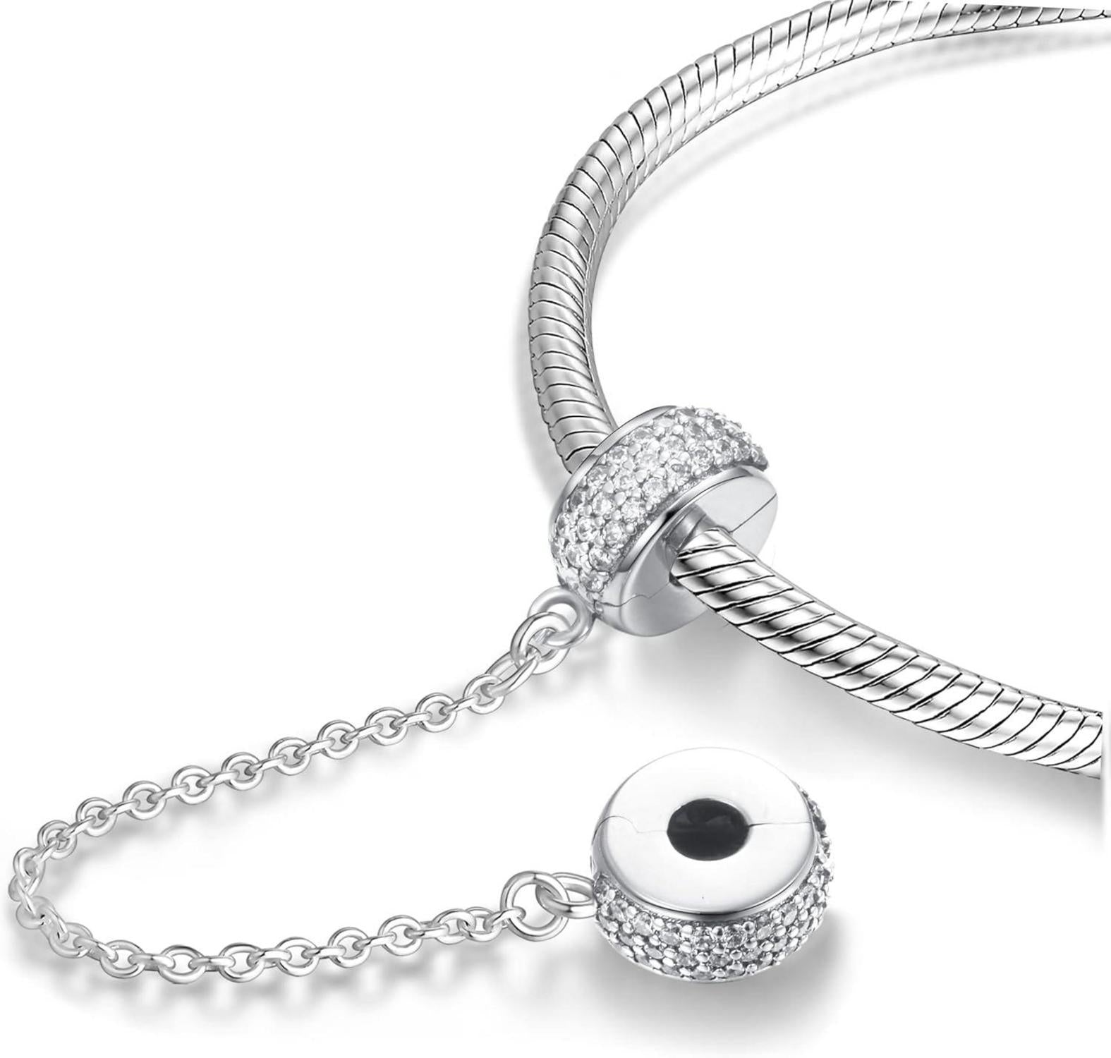 GW S925 Silber Gummi Spacer Stopper Charm für Armband - Weiß644