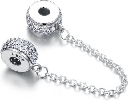 Silber Spacer Stopper Charm für Armbänder Bead Sicherheitskette