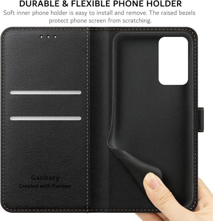 Handyhülle Oppo A54s A16 A16s Leder Tasche Kartenschlitzen