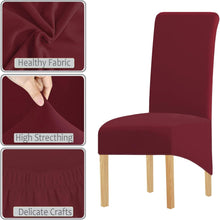 XL Stuhlhussen Weinrot, 6er Set, für Esszimmer & Hotel