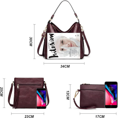 Pahajim 3er Set Handtaschen und Geldbörsen - PU Leder Damen Taschen