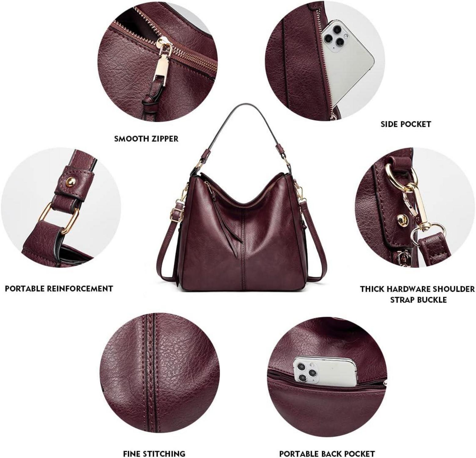 Pahajim Handtaschen Damen Set Schultertasche Groß PU Leder Einkaufstaschen