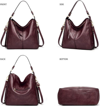 Pahajim Handtaschen Geldbörsen Set Damen PU Leder Hobo Schultertasche