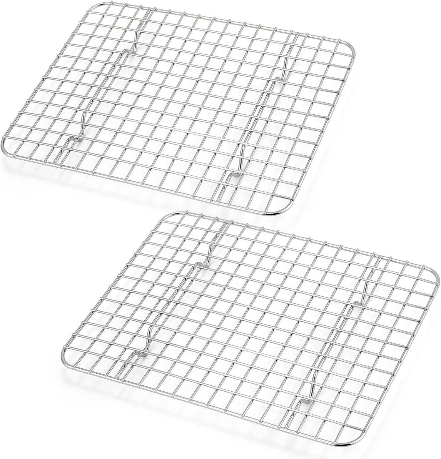 Abkühlgitter Set aus Edelstahl für Backen Grillen Kühlen 29,8cm*22,7cm