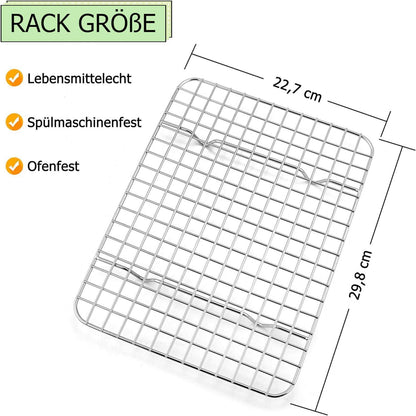 TEAMFAR Abkühlgitter Set Edelstahl Rechteckig 29,8cm*22,7cm