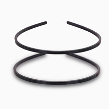 2er Set Schwarze Kunststoff Stirnbänder mit Zähnen 6mm - Vielseitiges