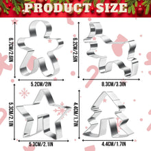 4er Set Weihnachtsausstecher Edelstahl Keksform