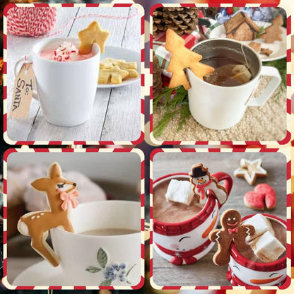 Weihnachts-Ausstechformen aus Edelstahl 4er Set Weihnachtsbaum Elch Stern Lebkuchenmann