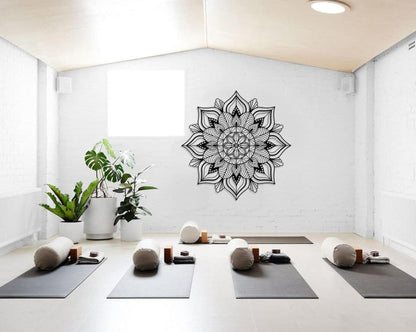 Mandala-Wanddekoration Metall Lotusblumen Kunst Zuhause Schwarz