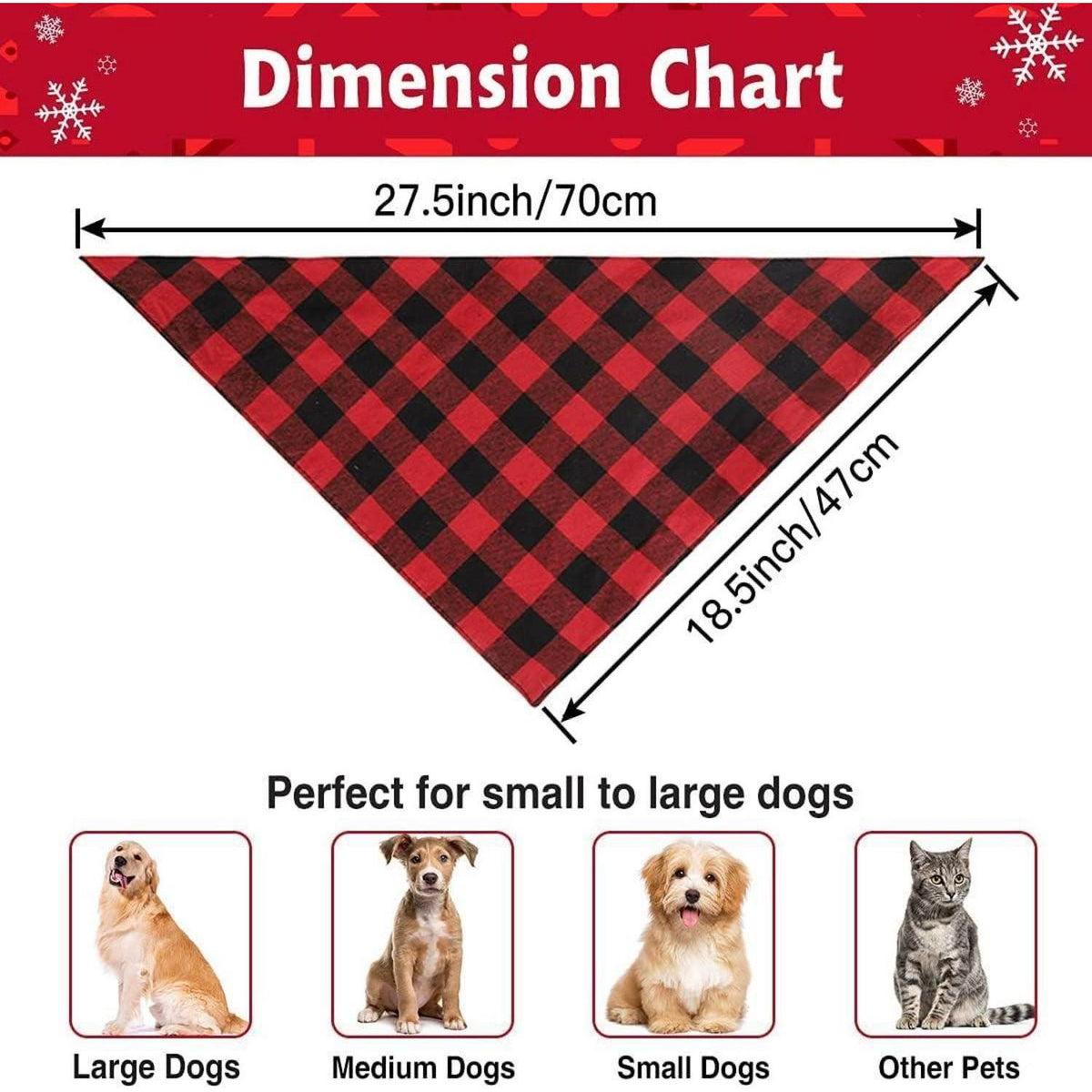 Weihnachts Hunde Bandanas 2er-Set - Kopftücher für Hunde & Katzen
