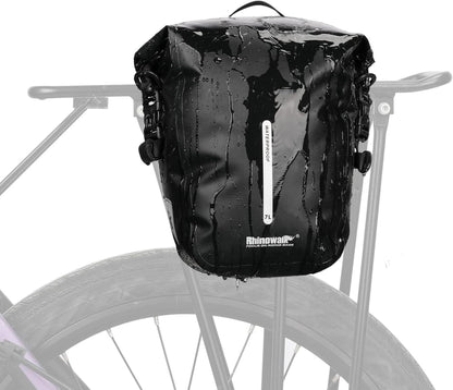 Wasserdichte Fahrrad Gepäckträgertasche 7L Schwarz mit Schultergurt