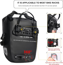 Fahrrad Gepäckträgertasche Wasserdicht 7L Schwarz