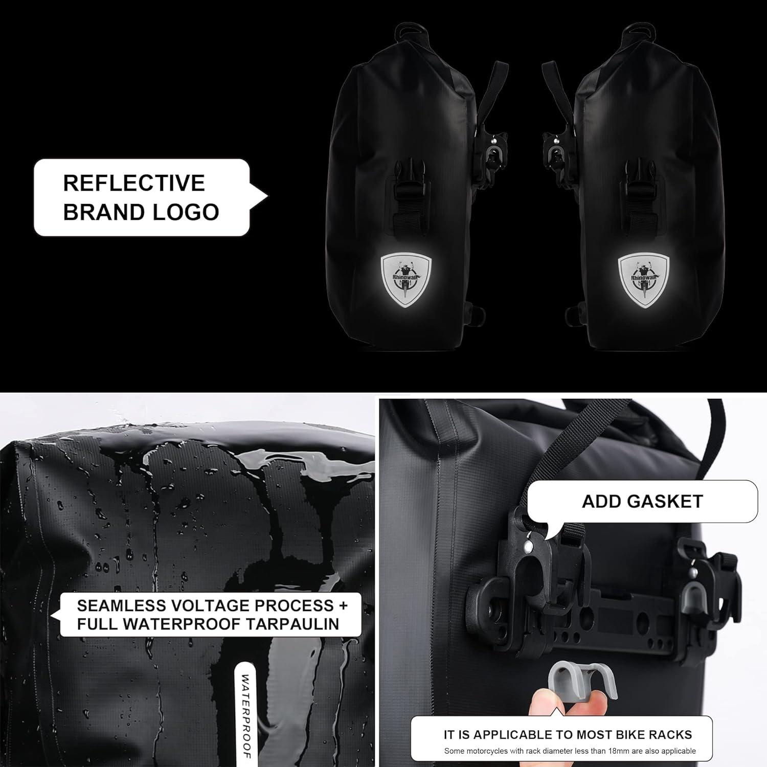 Rhinowalk Fahrrad Gepäckträgertasche Wasserdicht 7L Schwarz