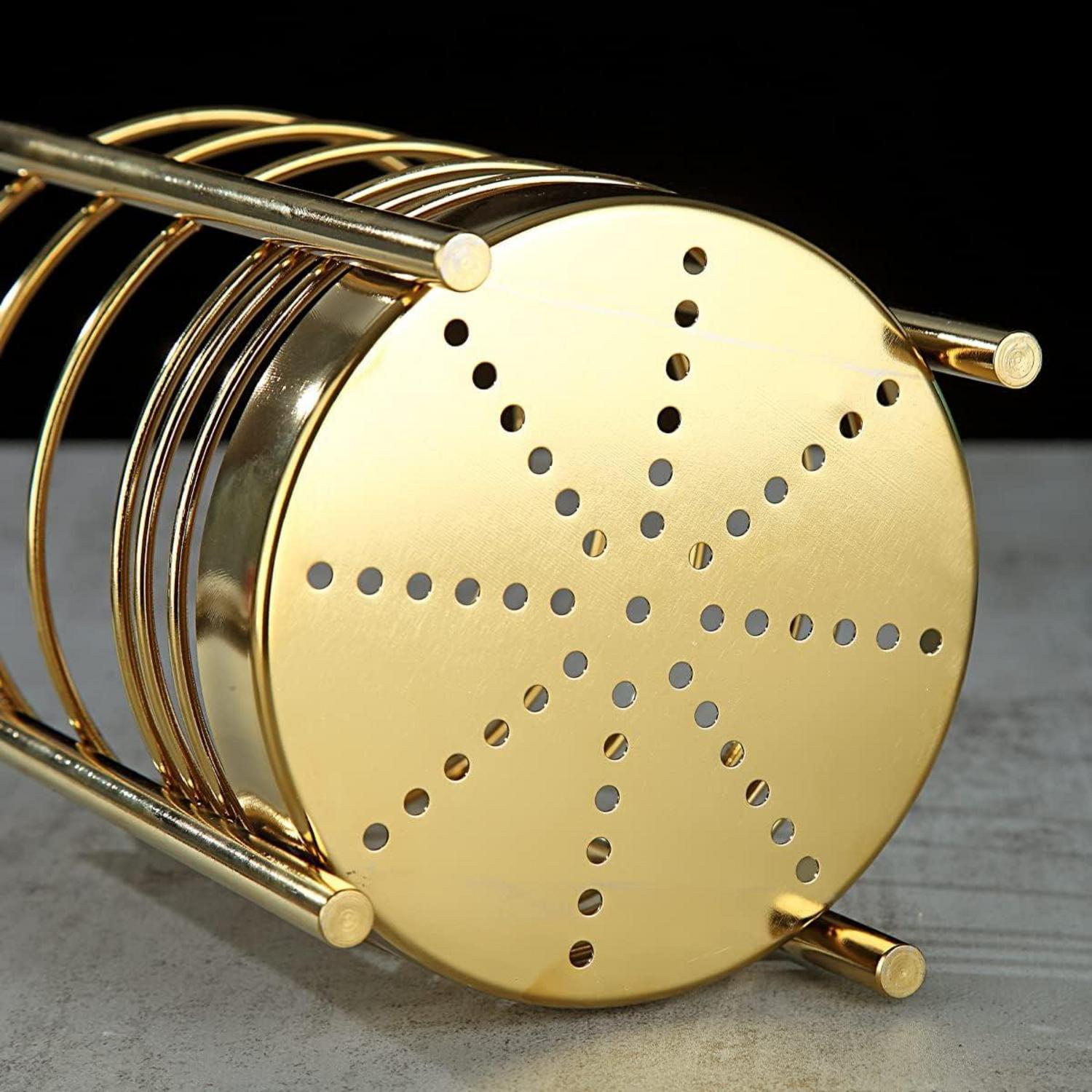 Goldenes 38-teiliges Küchenutensilien Set mit Silikon Kochgeschirr und Edelstahl Utensilienhalter