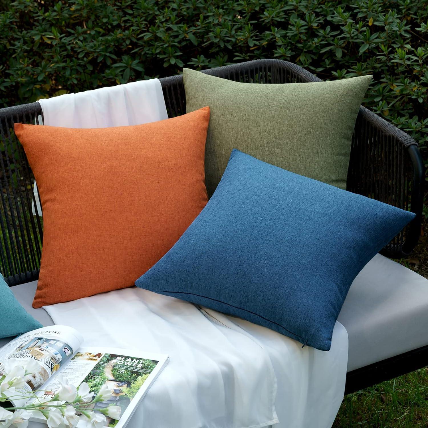 Wasserdichter Kissenbezug 2er Set Outdoor Dekokissen Herbst Orange 50x50 cm