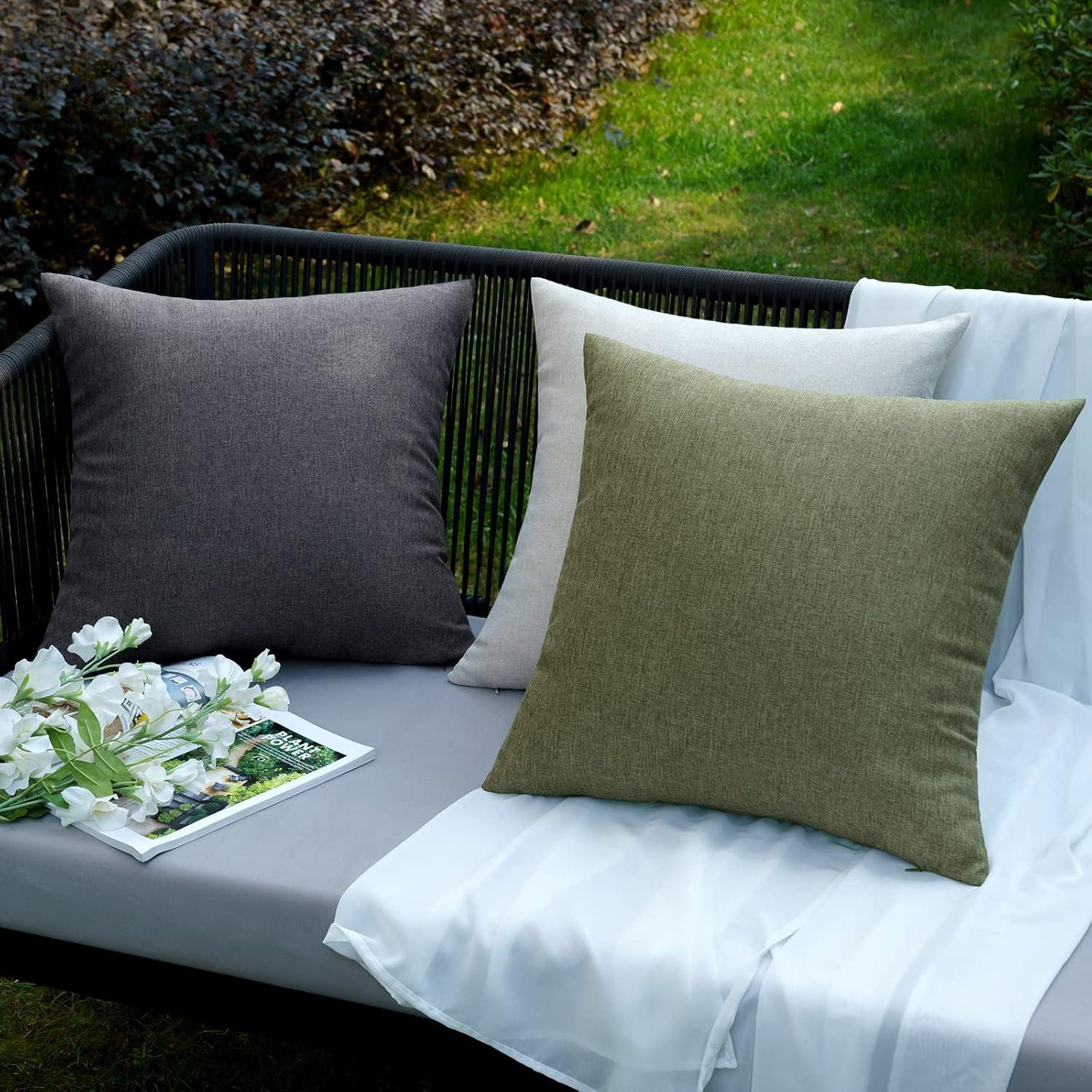 Wasserdichter Outdoor Kissenbezug Dunkelgrau 2er Set 45x45 cm
