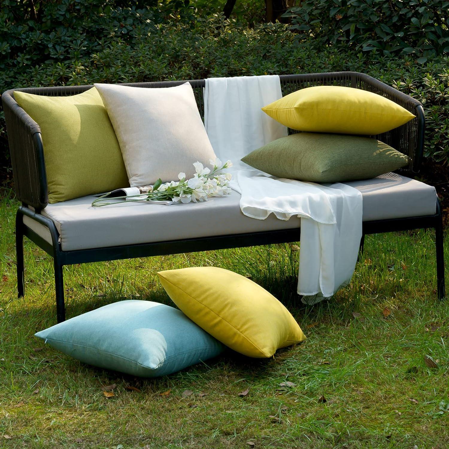 EMEMA Kissenbezüge Outdoor Wasserdicht 2er Set 40x40 cm Gras-Grün