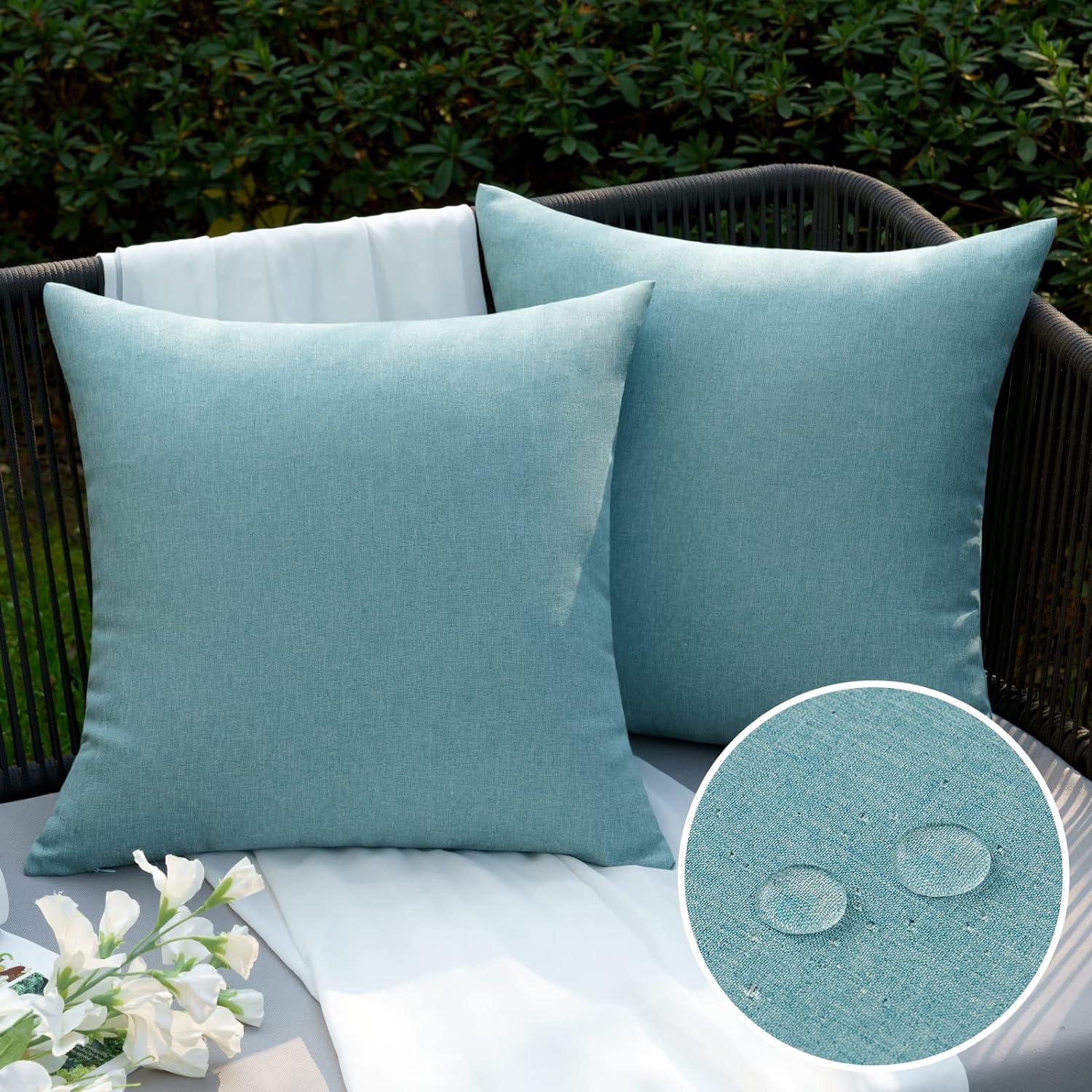 EMEMA Outdoor Wasserdicht Sofakissen Kissenbezug 2er Set 40x40 cm