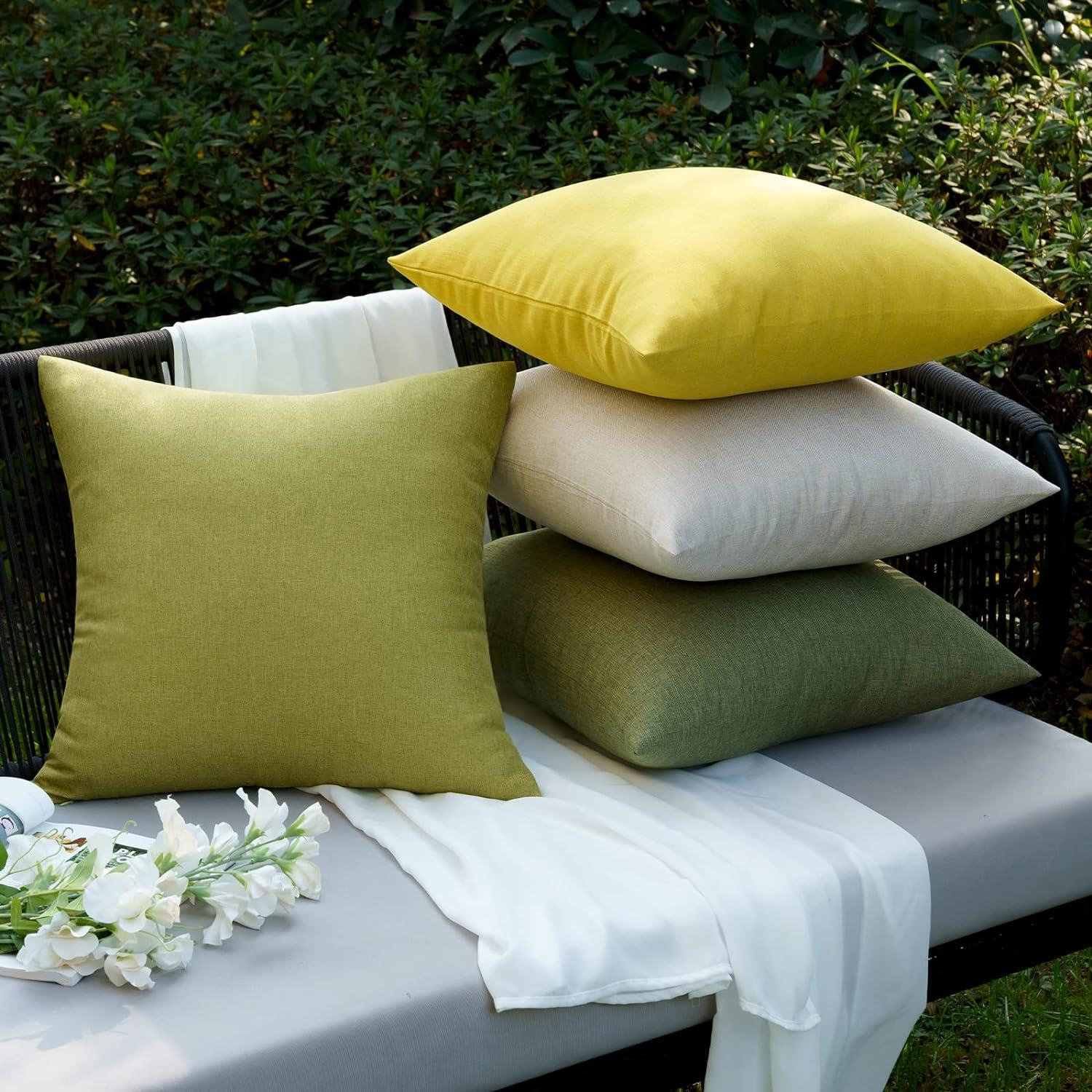 Wasserdichter Outdoor Dekokissenbezug 50x50 cm 2er Set Dunkelgrün