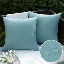 2er Set Kissenhüllen Wasserfest Outdoor Deko 45x45 cm Blau
