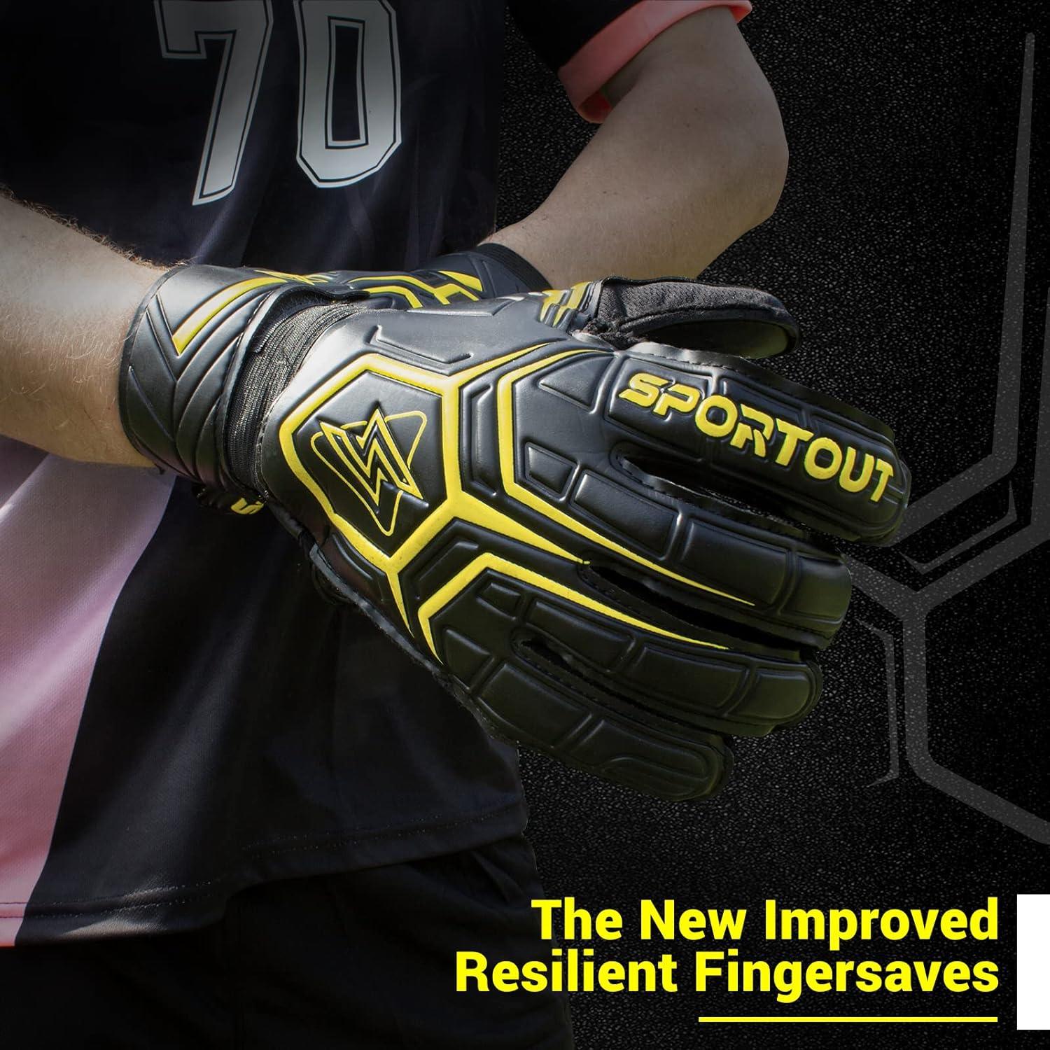 Sportout Torwarthandschuhe Fingersave Fußball 4mm Latex
