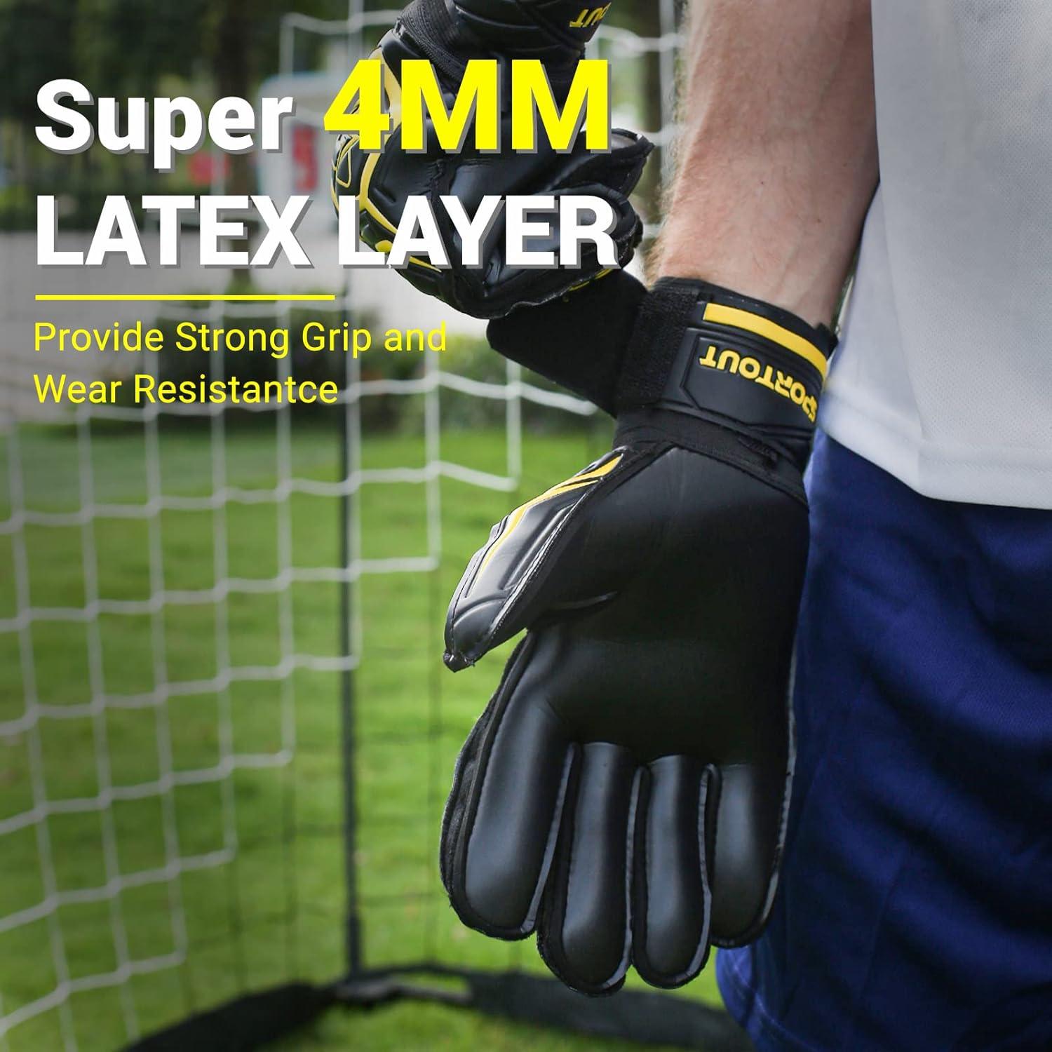 Sportout Torwarthandschuhe Fingersave Fußball Latex Kinder Erwachsene Jugendliche