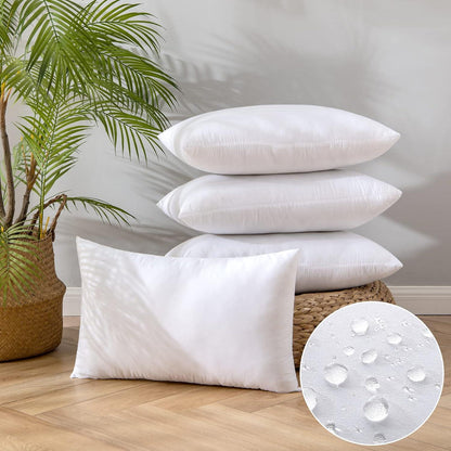 EMEMA 4er Set Kissen Wasserfest 30x50 cm Outdoor Wetterfest