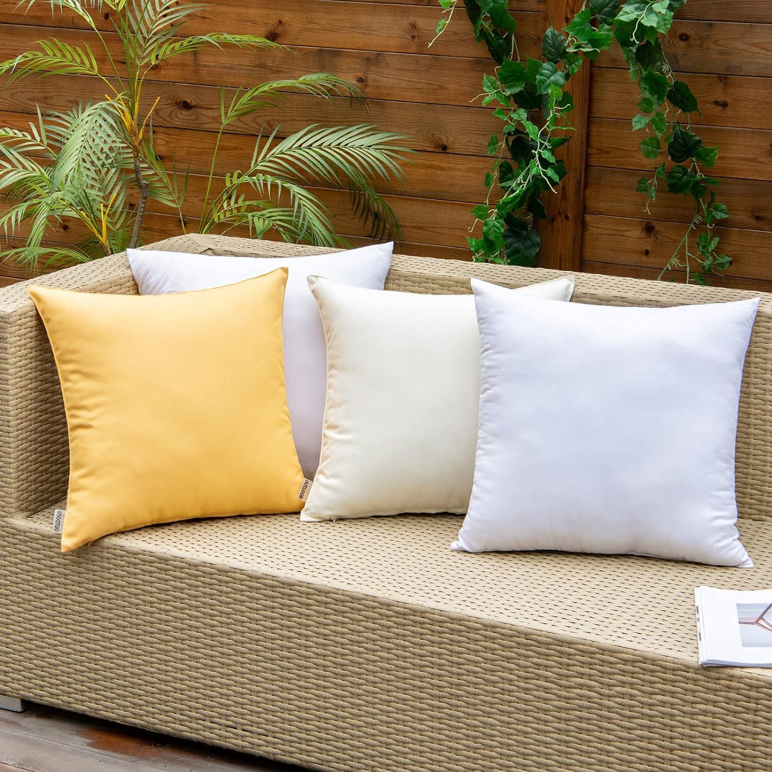 1 Stück Wasserdichtes Outdoor Kissen 45x45 cm Federfüllung Sofa Garten