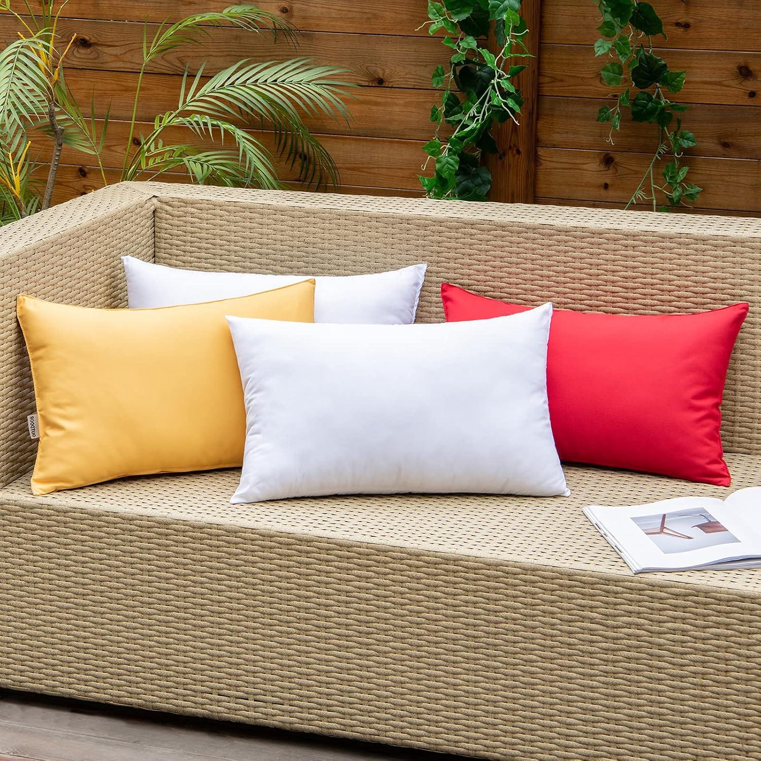 2er Set Kissen 30x50 cm Outdoor Wasserfest Garten Sofa Schlafzimmer