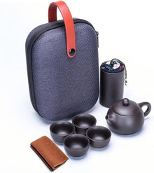 Chinesisches Teeset Keramik 7-tlg. Tragbares Reiseset 130ml Teekanne