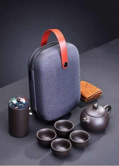 Webao 7-teiliges Chinesisches Keramik Tee Set mit 130ml Teekanne & 4 Teebechern