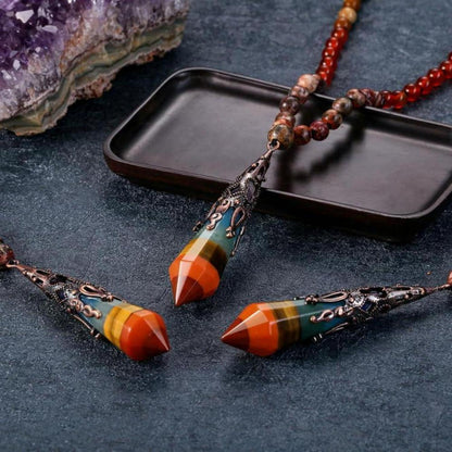 Mala Kette 7 Chakra Schmuck mit Heilkristall-Anhänger