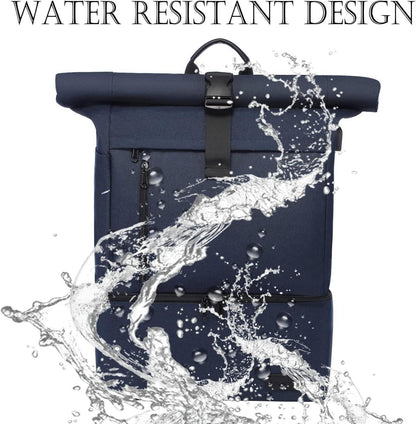 Wasserdichter Rolltop Rucksack 17 Zoll Laptop Schuhfach Gym Backpack