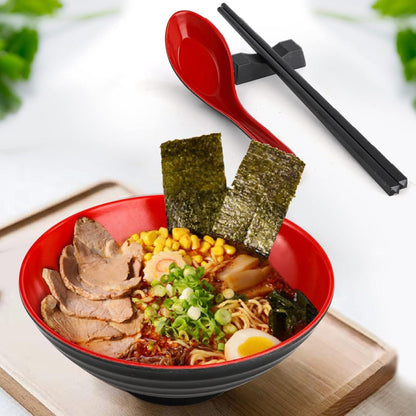 Ramen Schüssel Set 16tlg. 980ml Essgeschirr Löffeln Stäbchen Udon Soba