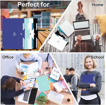 Fächermappe A4 Dokumentenmappe Erweiterbar Tragbar Aktenordner 8 Taschen - Blau