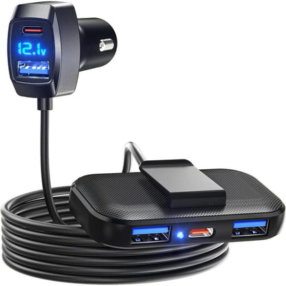 LENCENT 5 USB Ports Auto Ladegerät 31W mit Typ-C Anschlüssen
