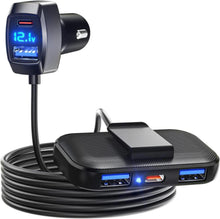 Auto Ladegerät 5 Ports USB Zigarettenanzünder 31W 3 USB-A 2 Typ-C